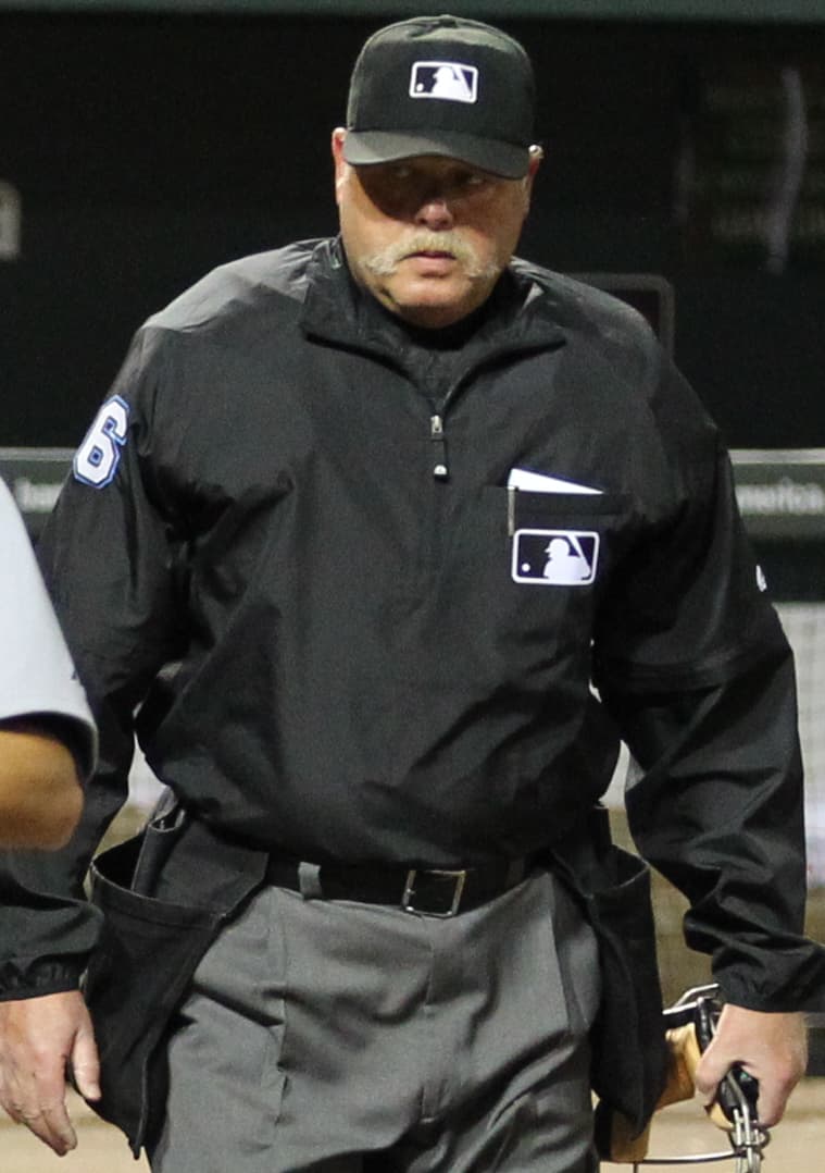 Jim Joyce, umpiring on April 6, 2011, the season after the call at first base.