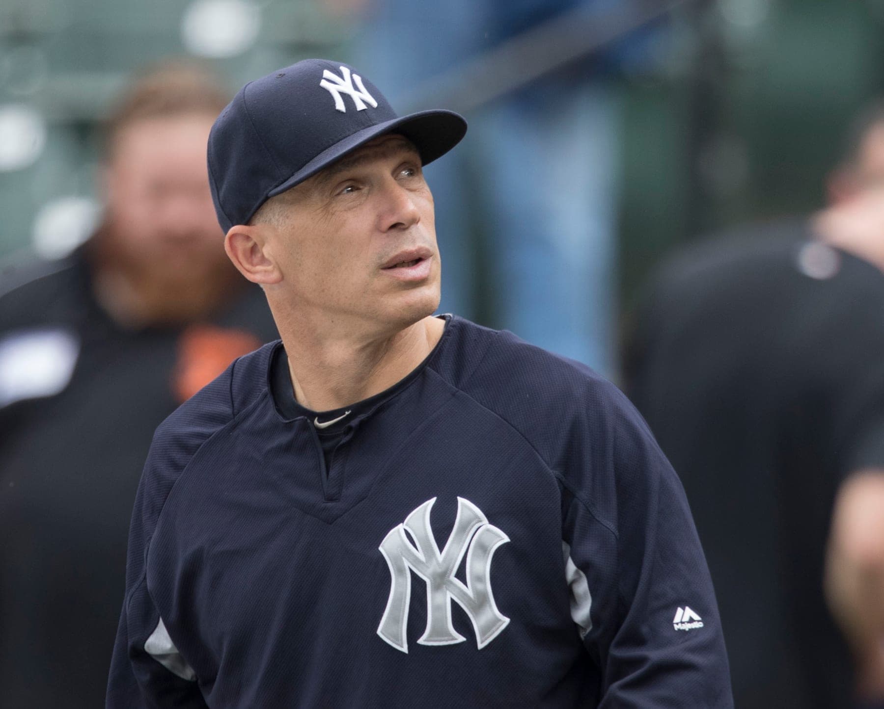 Yankees manager Joe Girardi at Camden Yards, September 5, 2017, one month before the ALDS. Not the moment.